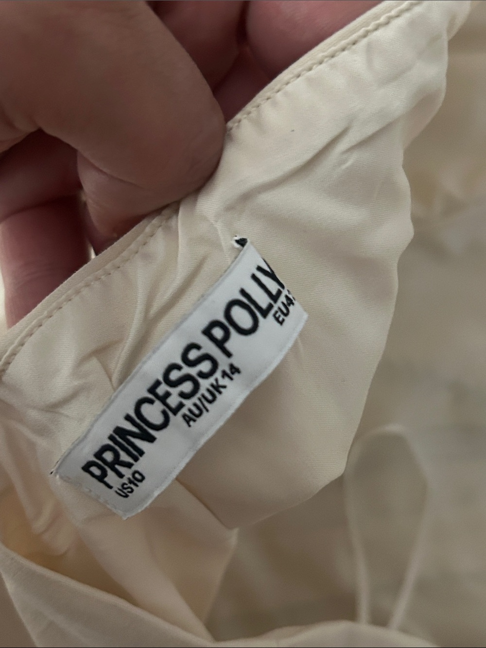 Princess Polly Ivory Halter Top with Olive Embroidered Floral Detail NEW - Picture 2 of 3